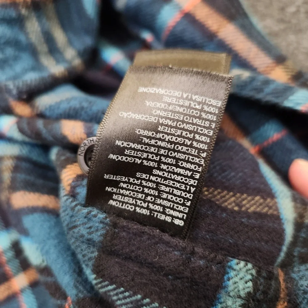 The North Face Mens Medium Blue Plaid Flannel Arroyo Long Sleeve Button Up Shirt